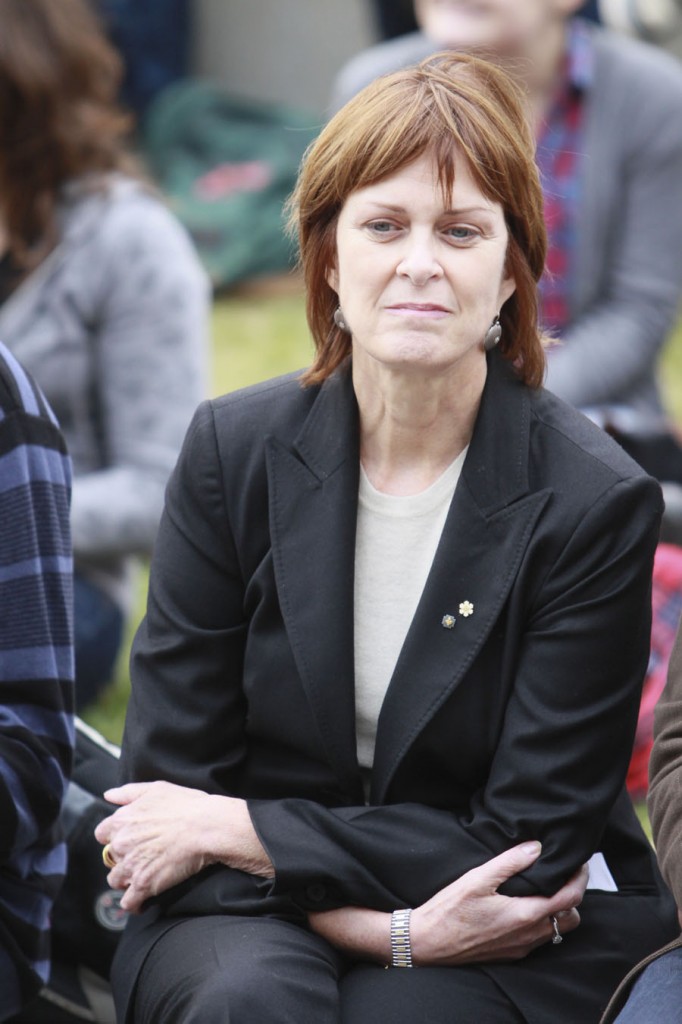 Munroe-Blum sits among students at “We Are All McGill” last week.