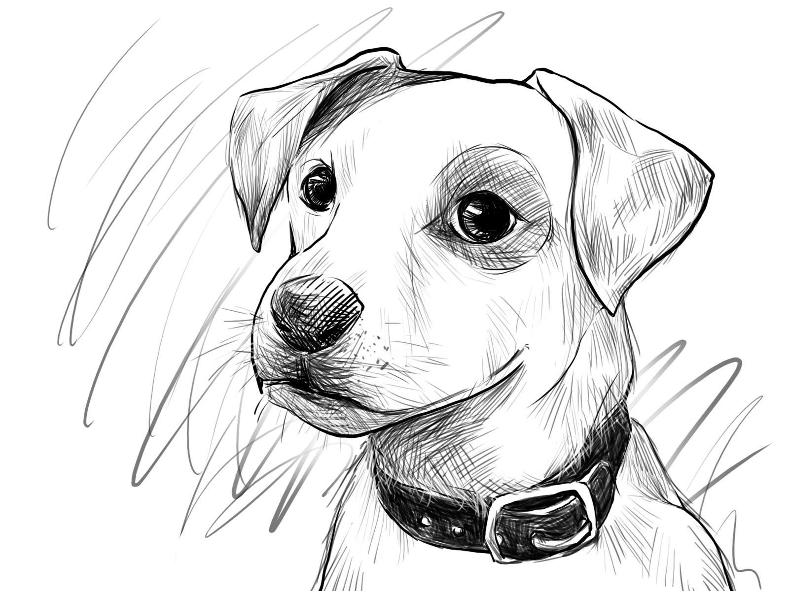 Easy Drawing Of Dogs - Drawing Image