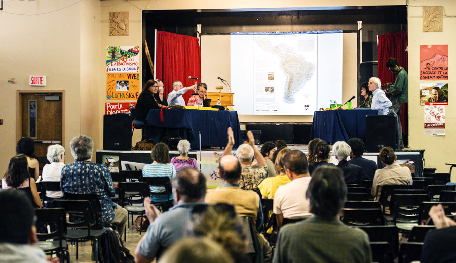 Participants and panelists at the Luis Solano talk.