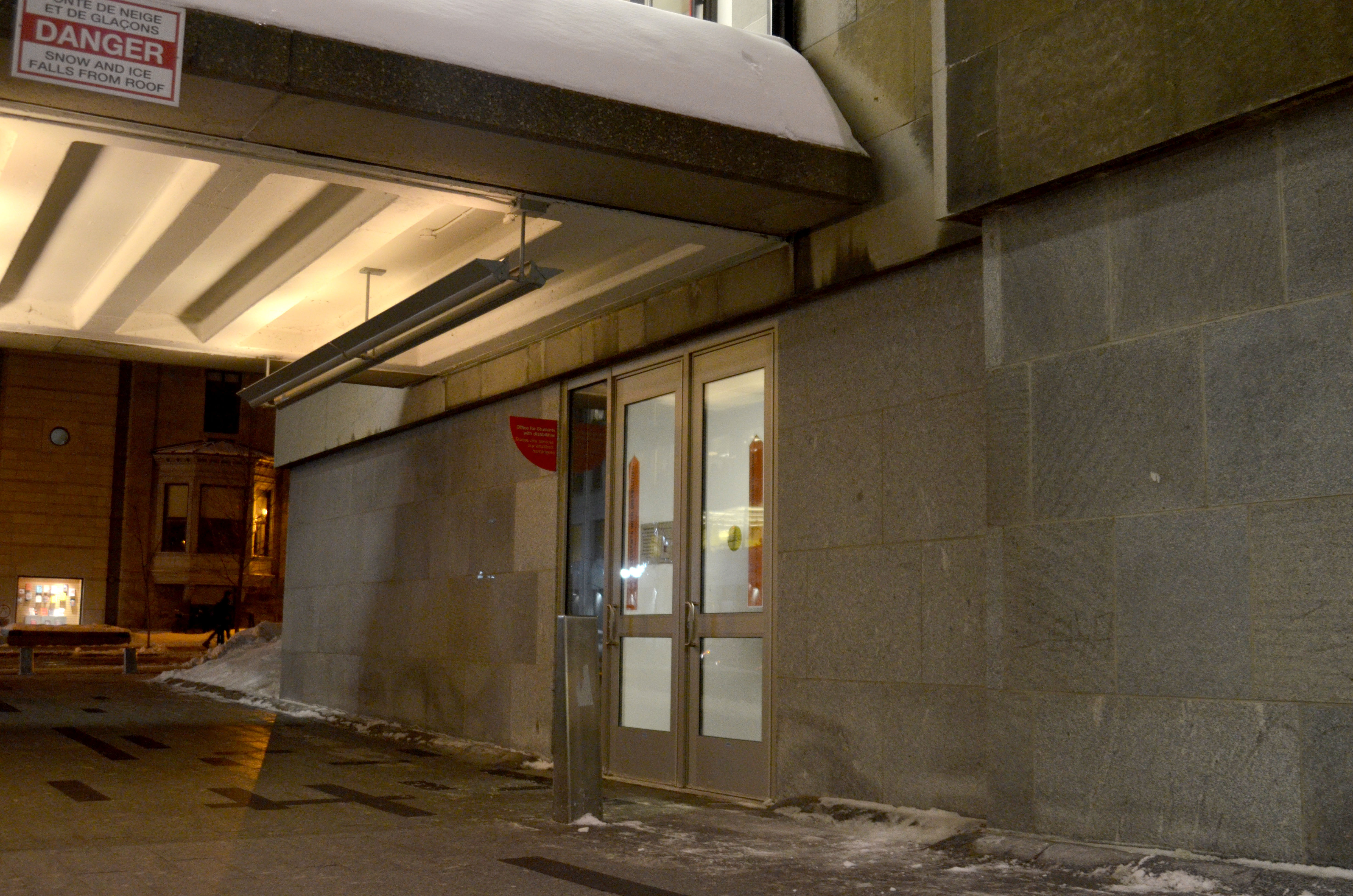 A photograph of the front doors of the Office for Students with Disabilities.