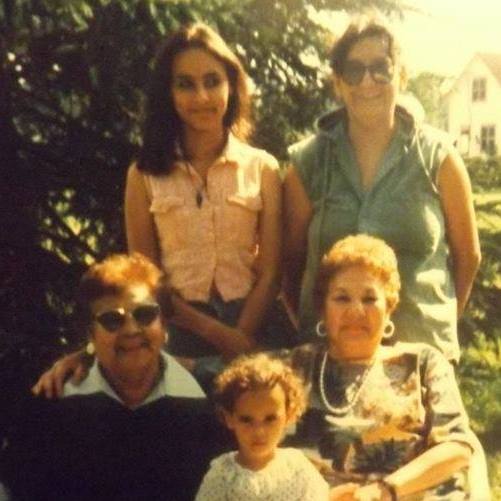 Five generations of the Tolley family. Gladys sits in the middle row, with her arm around her mother, Agnes Cayer. Bridget Tolley stands behind Gladys. Photo courtesy of Bridget Tolley.