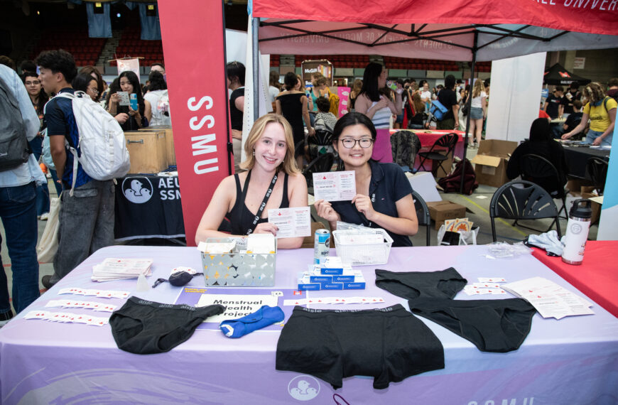 Coordinator Alina (left) with Commissioner Momoka Takami (right), courtesy of SSMU Menstrual Health Project