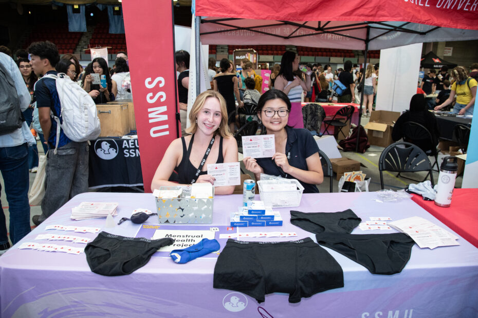 Coordinator Alina (left) with Commissioner Momoka Takami (right), courtesy of SSMU Menstrual Health Project